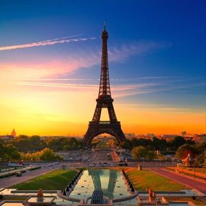 Paris Eiffel Tower sunset canvas art print